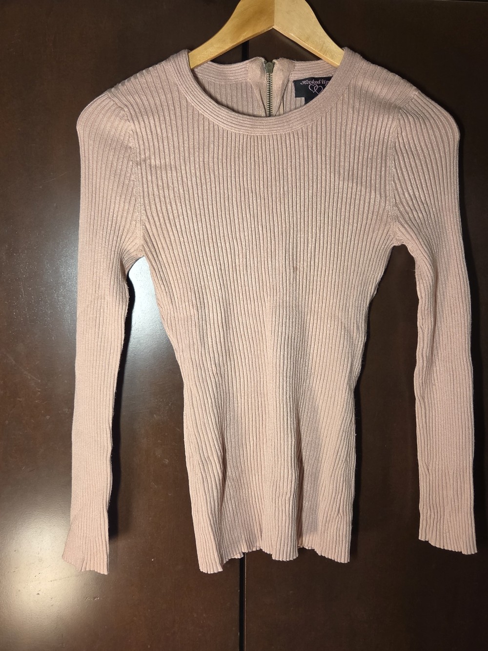 Hooked Up by IOT Ribbed Sweater Dusty Pink Women Size Medium